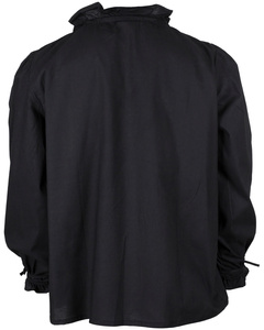 Bastian Shirt Cotton Black - koszula średniowieczna