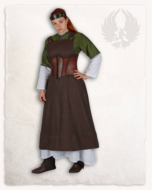 Dunja Leather Bodice Antique Brown - skórzany gorset