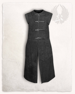 Garen Suede Vest Long Black - kamizelka zamszowa długa