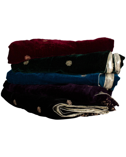 Jasmin Scarf - Purple - szal z aksamitu