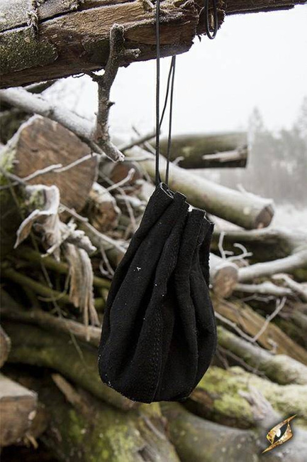 Round Bag Black - okrągła, skórzana sakwa