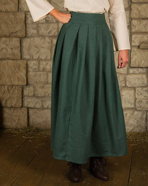 Anna Skirt Green - płócienna spódnica