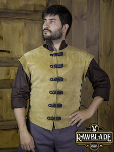 Jules Short Splitleather Jerkin - Light Brown