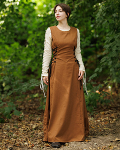 Uma Dress Canvas Sand - płócienna suknia