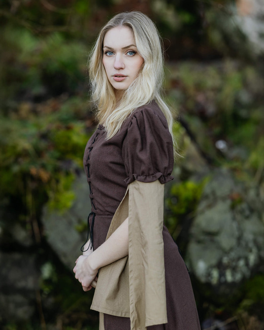 Loreley Dress - Brown - suknia bawełniana