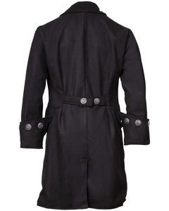 Captain Chad Buccaneer Coat Wool - Black - wełniany płaszcz