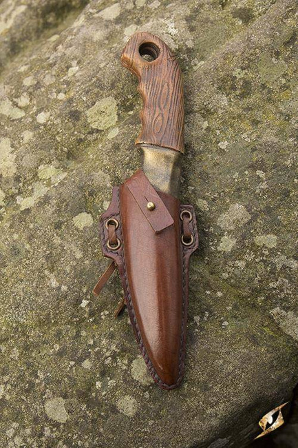Woodsman Knife & Holder - Right - Brown