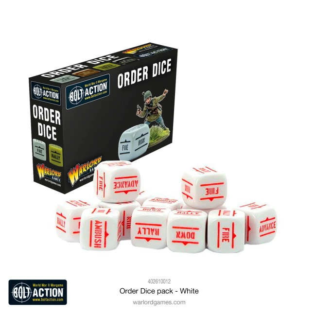 Bolt Action: Bolt Action: Orders Dice - White (12)