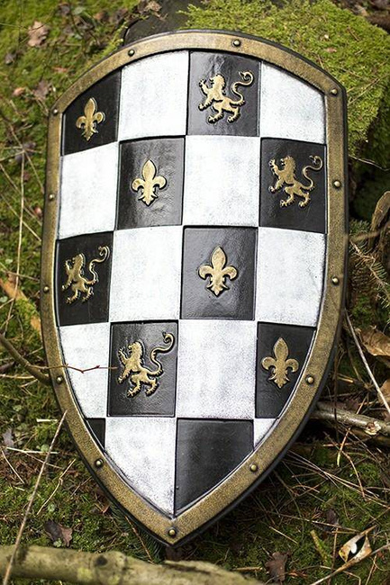 Checkered Shield - White