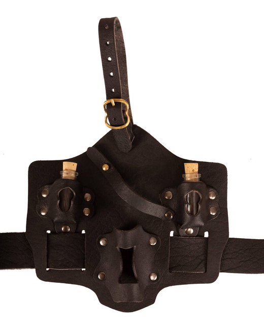 Trinity Holster For Throwing Daggers - Black - skórzany panel udowy