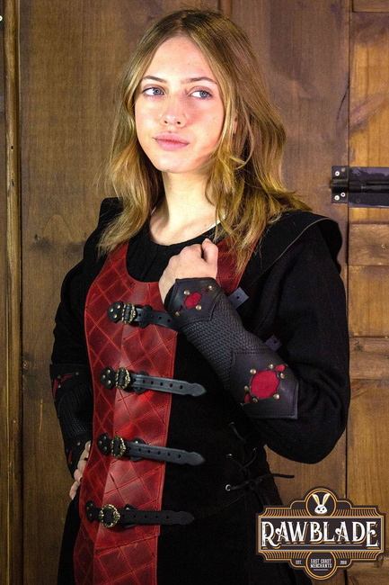 Highland Long Leather Jerkin - Red