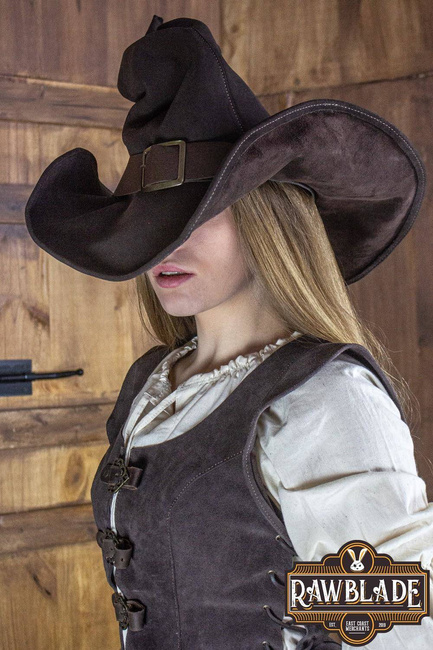 Wikka the Witch Hat Split Leather - Brown
