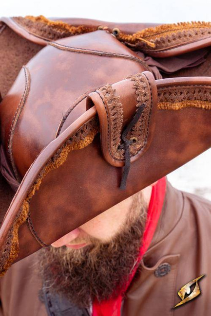 Pirate Hat - Faux Leather - Brown