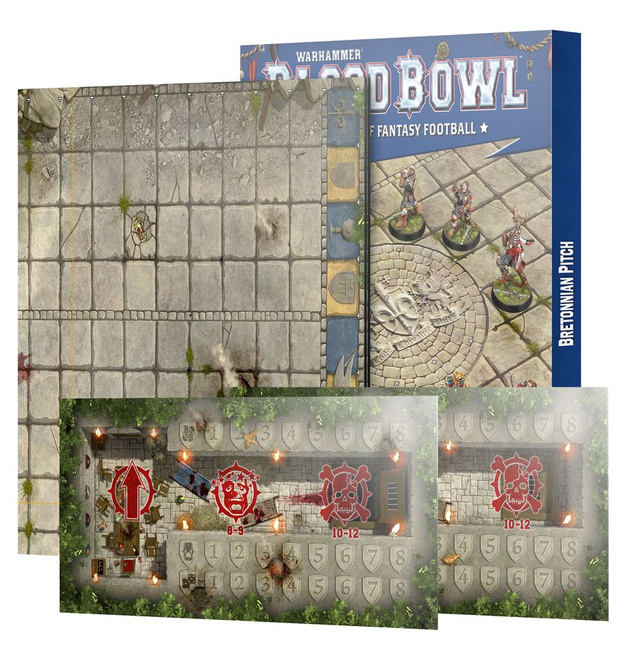 Blood Bowl: Bretonnian Pitch Double-sided Pitch and Dugouts Set