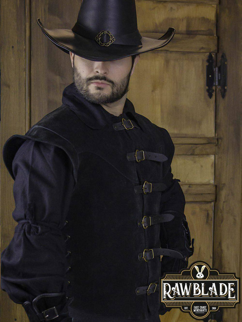 Jules Short Splitleather Jerkin - Black