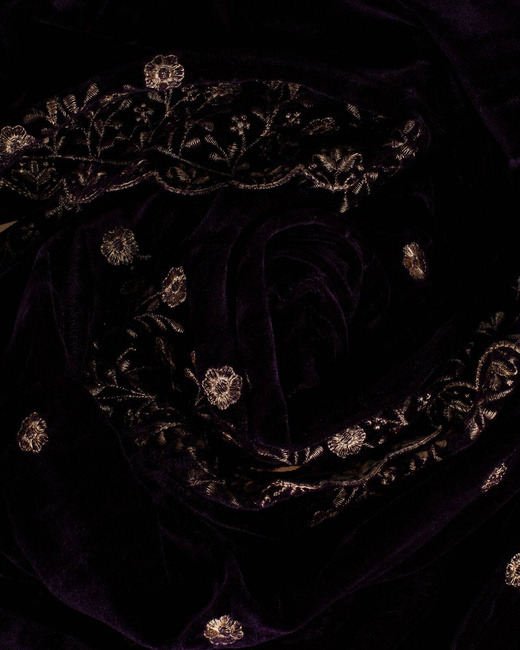 Jasmin Scarf - Purple - szal z aksamitu