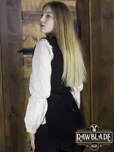 Julienne Leather Jerkin Long - Black