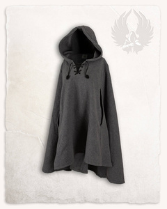 Raven Cape Wool Gray - wełniana peleryna