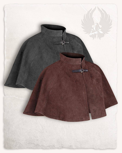Colin Suede Cape Black - krótka peleryna