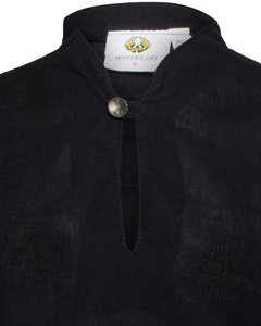 Galatea blouse linen - Black- lniana koszula