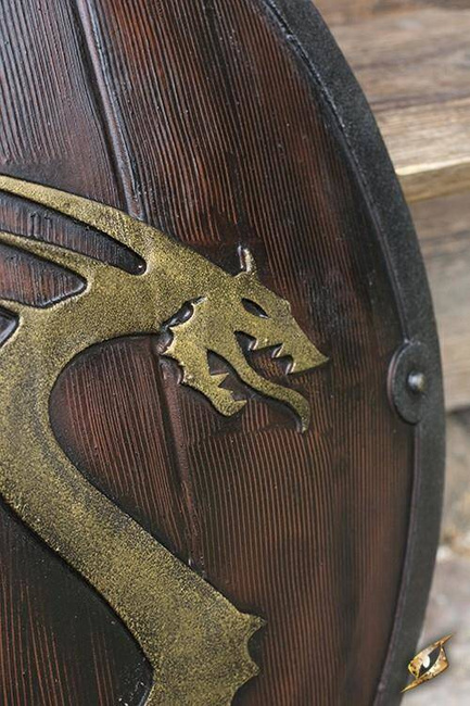 Viking Dragon Shield 80 cm - Wood