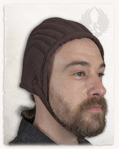 Leopold Padded Coif Brown - watowany czepiec