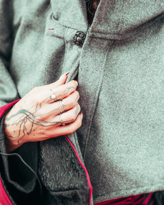 Ceres Hood Wool - Grey - kaptur wełniany