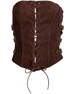 Evelina bodice - Brown - zamszowa kamizelka