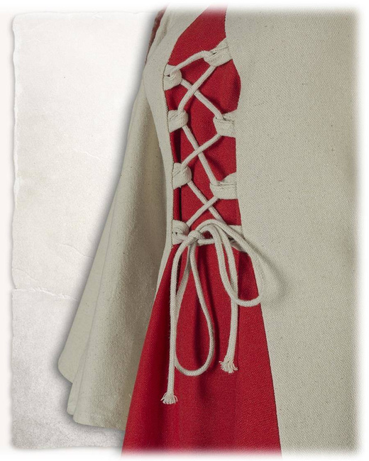 Kirian Girls Dress Cream/Red - średniowieczna suknia