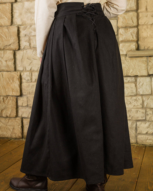 Anna Skirt Black - płócienna spódnica