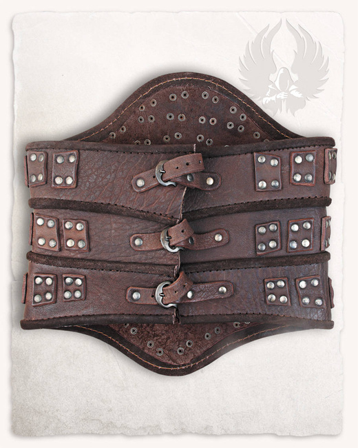 Evandra Leather Bodice Brown - skórzany gorset