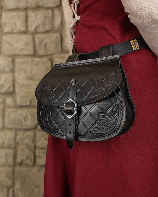 Julius Beltbag Black - skórzana torba na pas