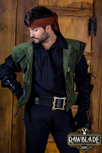 Jules Short Splitleather Jerkin - Green