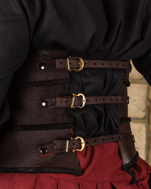 Scarlet Leather Bodice Brown - skórzany gorset