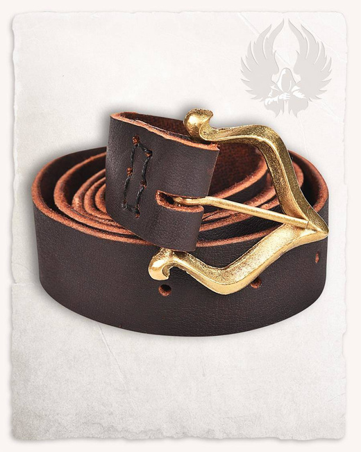 Adalbert Belt Brown - skórzany pas z ozdobną klamrą