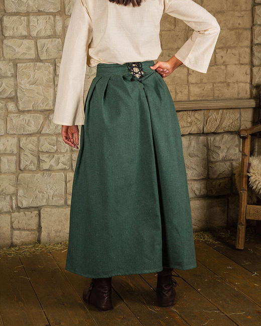 Anna Skirt Green - płócienna spódnica