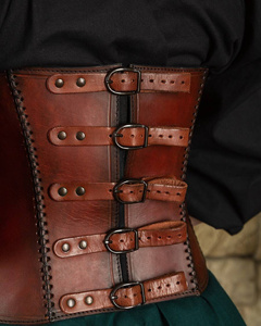 Tamara Leather Bodice Antique - skórzany gorset