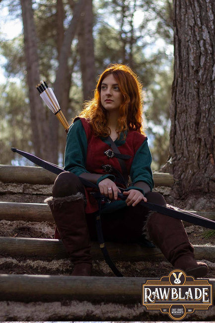 Julienne Leather Jerkin Long - Red