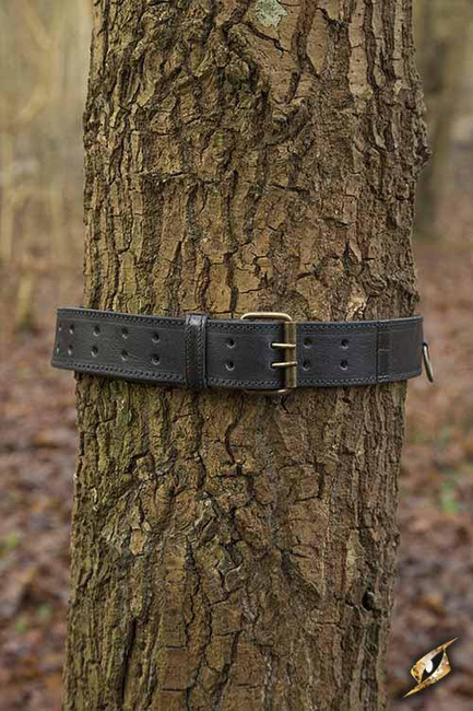 Ring Belt Black - skórzany pas z pierścieniami
