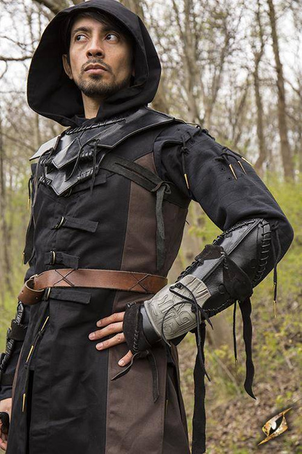 Bone Bracer - Left Arm Bracer - Black/Desert Beige