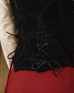 Lisa Leather Bodice Black - zamszowa kamizelka