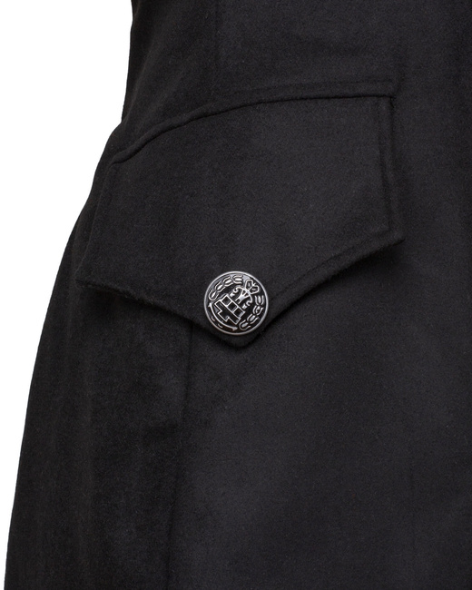 Captain Chad Buccaneer Coat Wool - Black - wełniany płaszcz