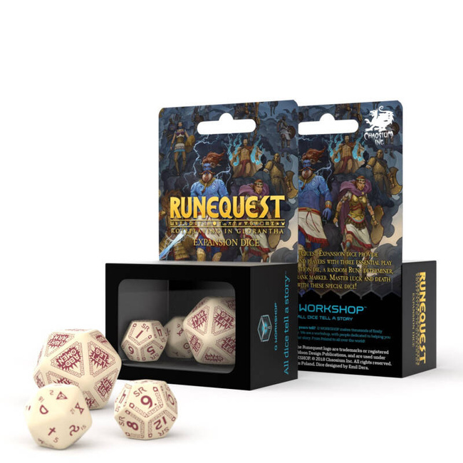 Kości dodatkowe RuneQuest Beżowo-bordowe