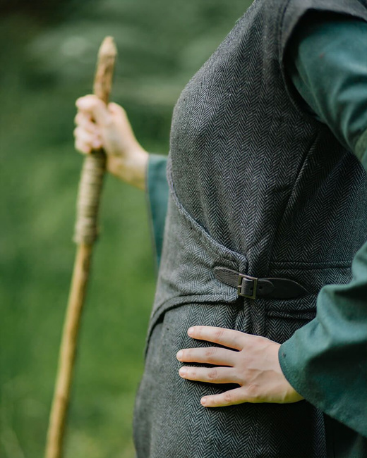 Vysera Outer Garment Herringbone - Black - suknia wierzchnia