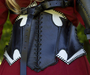 Dark Elf Corset - Black - White