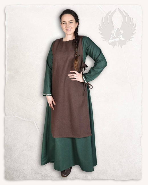 Ormhild Apron Dress Brown - suknia fartuchowa
