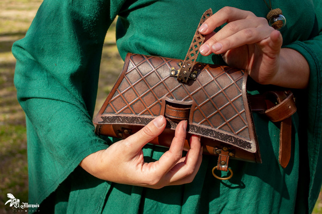 Soldier bag - Smooth Black - skórzana kaletka