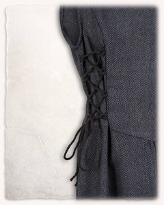 Uma Dress Herringbone Blue - suknia z wełny filcowanej