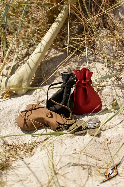 Simple coin pouch - Black - skórzana sakiewka