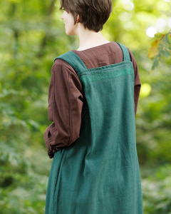 Alva Apron Dress Green - suknia fartuchowa